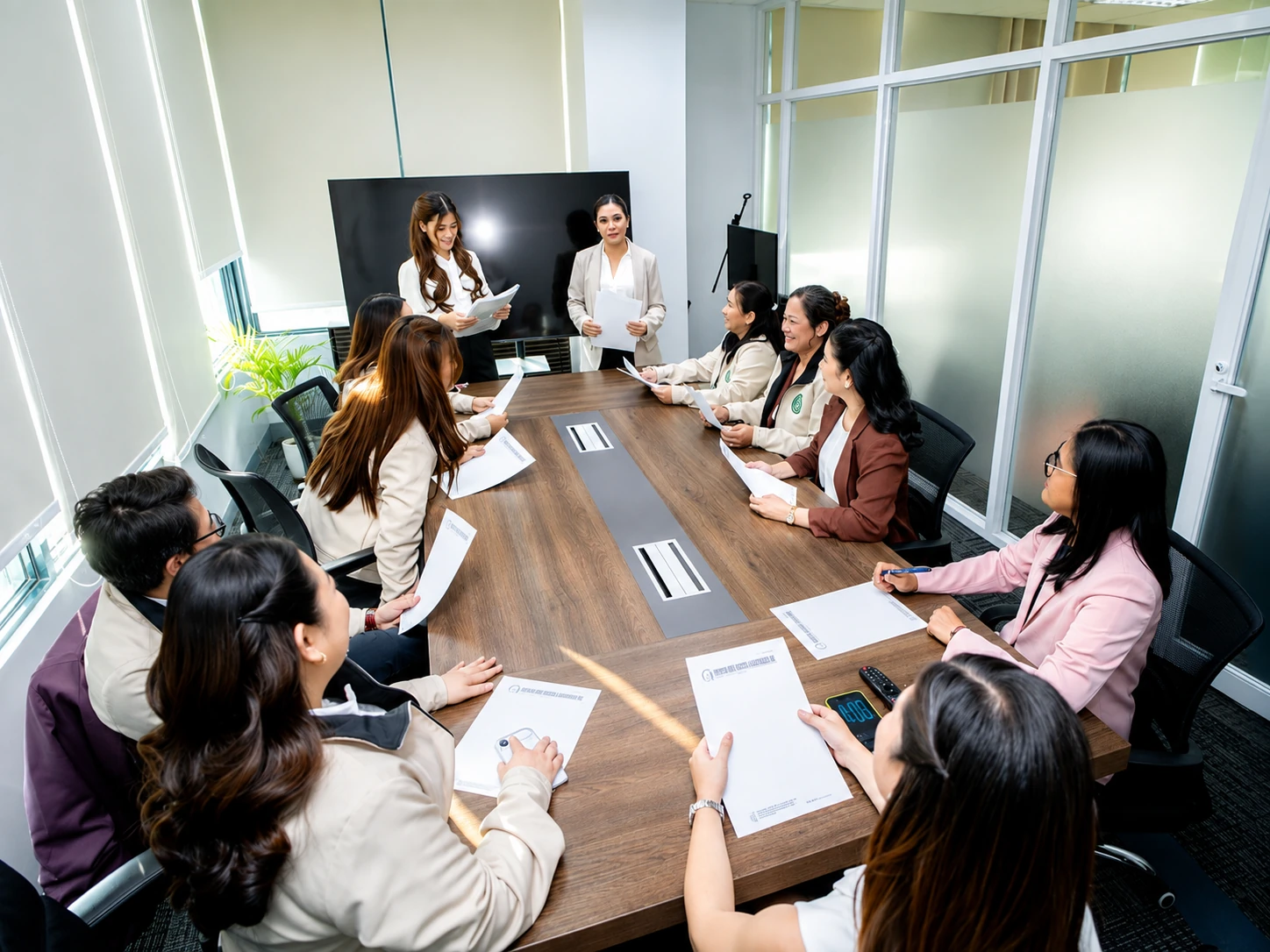 PGA team members gathered around a conference table
