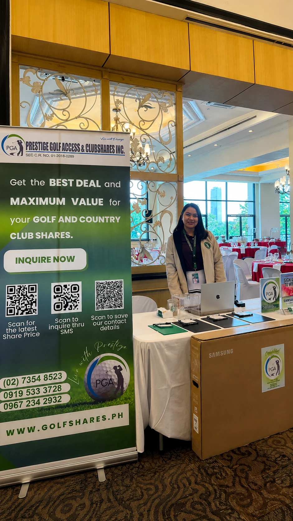 PGA Clubshares promotional booth at an event
